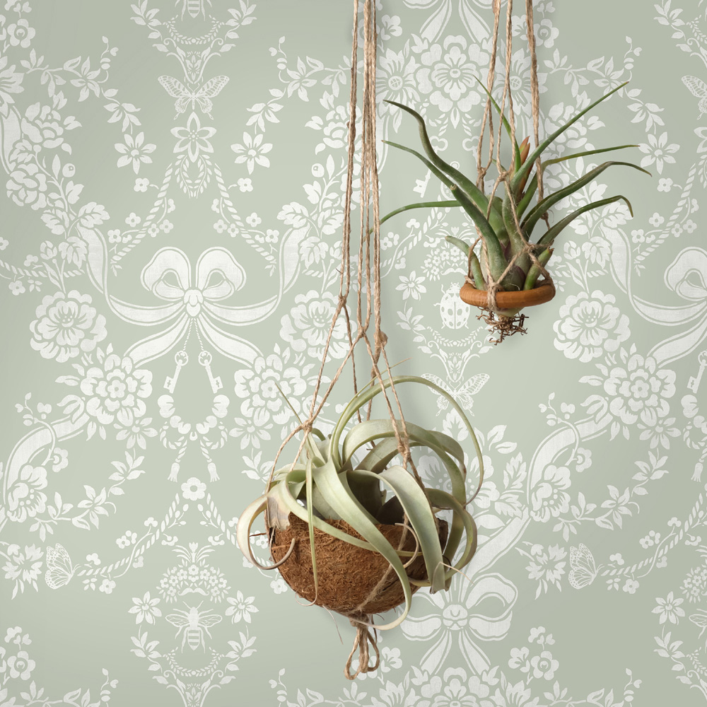 Holden Decor Bow Damask Sage Wallpaper Image 3