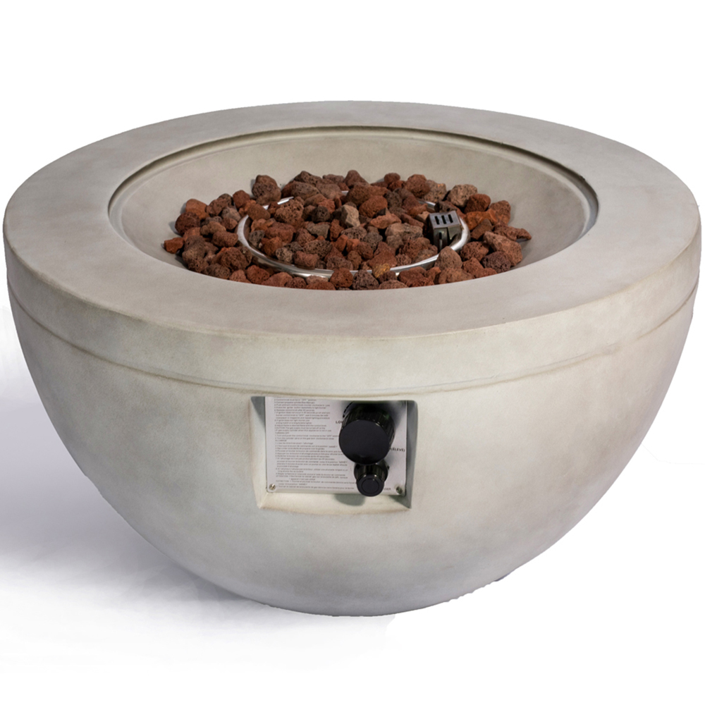 MDA Designs Tabiti Light Stone Propane Outdoor Firepit Image 7