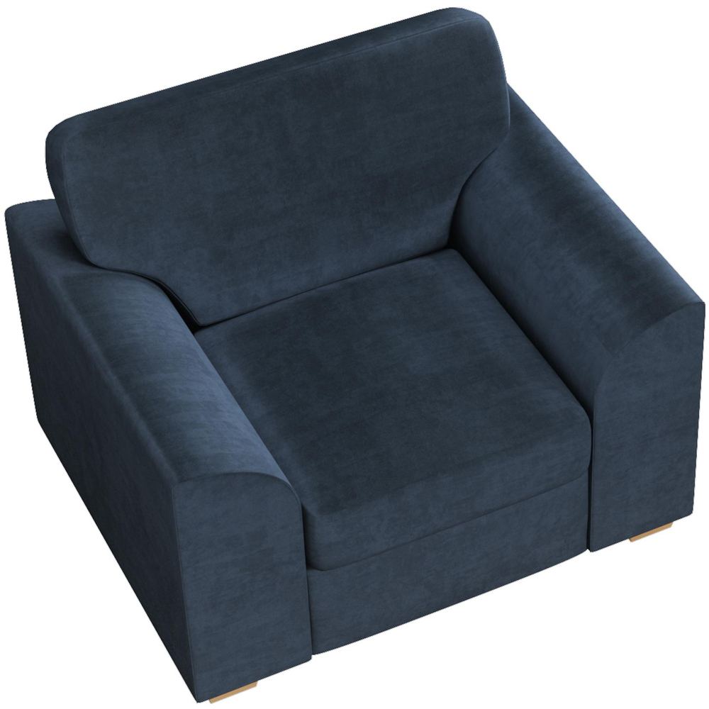 Modo Royal Blue Plush Velvet Fixed Back Armchair Image 4