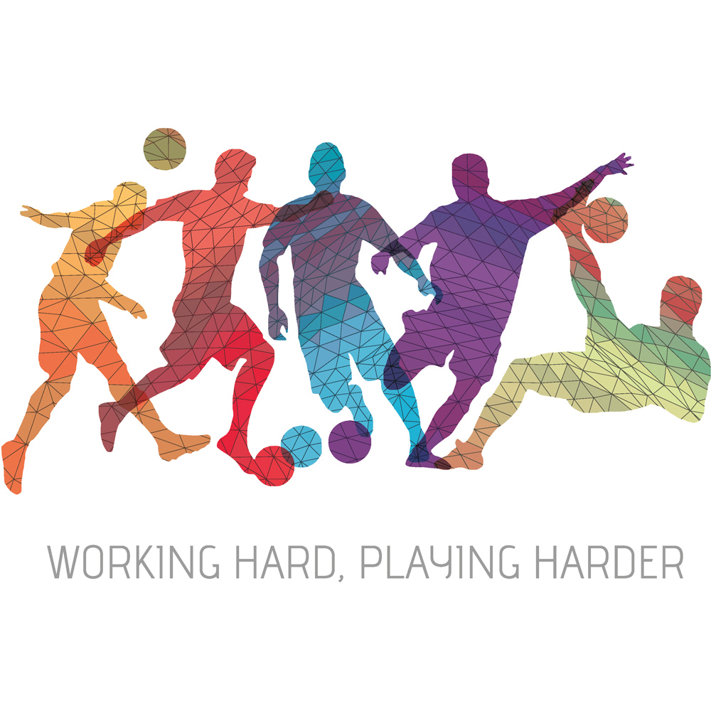 Origin Murals Geo Footballers Multicolour Wall Mural Image 2