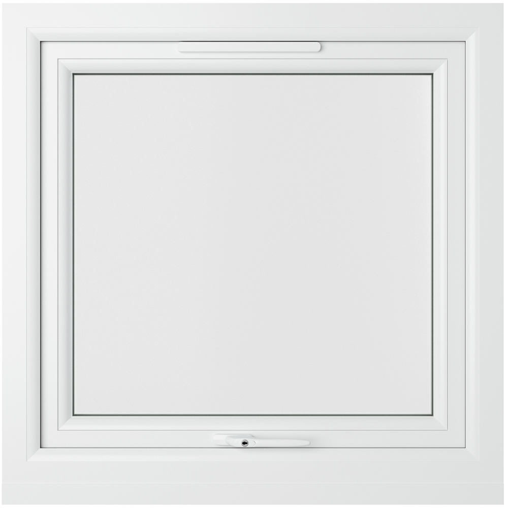 Crystal uPVC Double Glazed Window Top Hung Opener Grey White Clear Glass 610x610mm Image 2