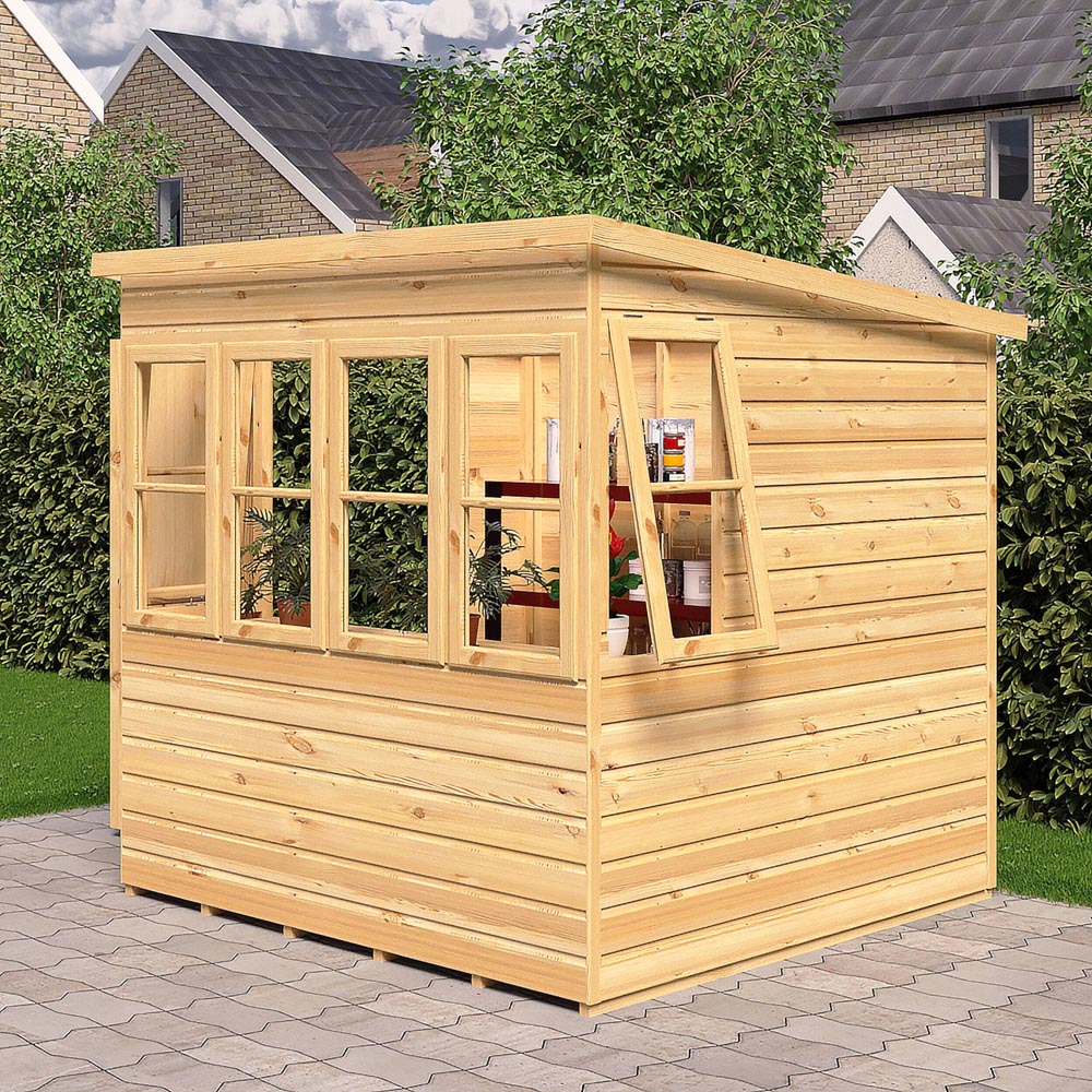 Shire 6 x 6ft Shiplap Style A Sun Pent Shed Image 8
