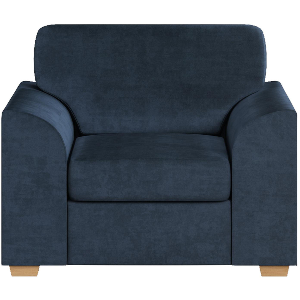 Modo Royal Blue Plush Velvet Fixed Back Armchair Image 3