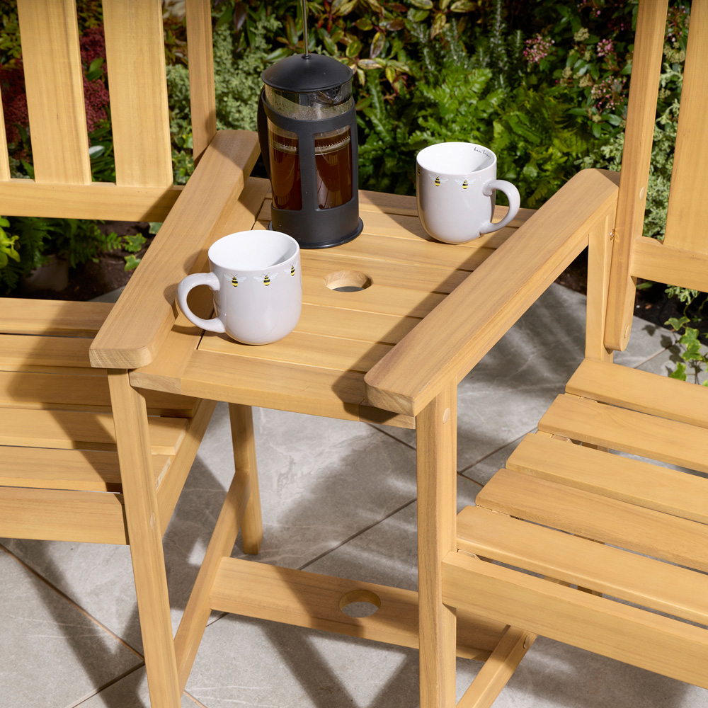 Rowlinson Brighton 2 Seater Eucalyptus Wood Companion Seat Image 3