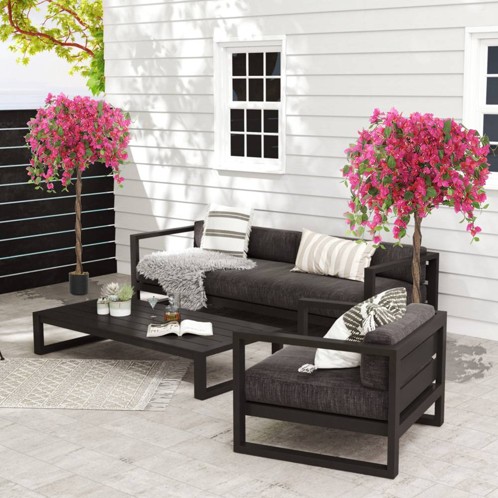 Portland Purple and Red Murraya Flower Artificial Plant in Pot 2 Pack Image 2