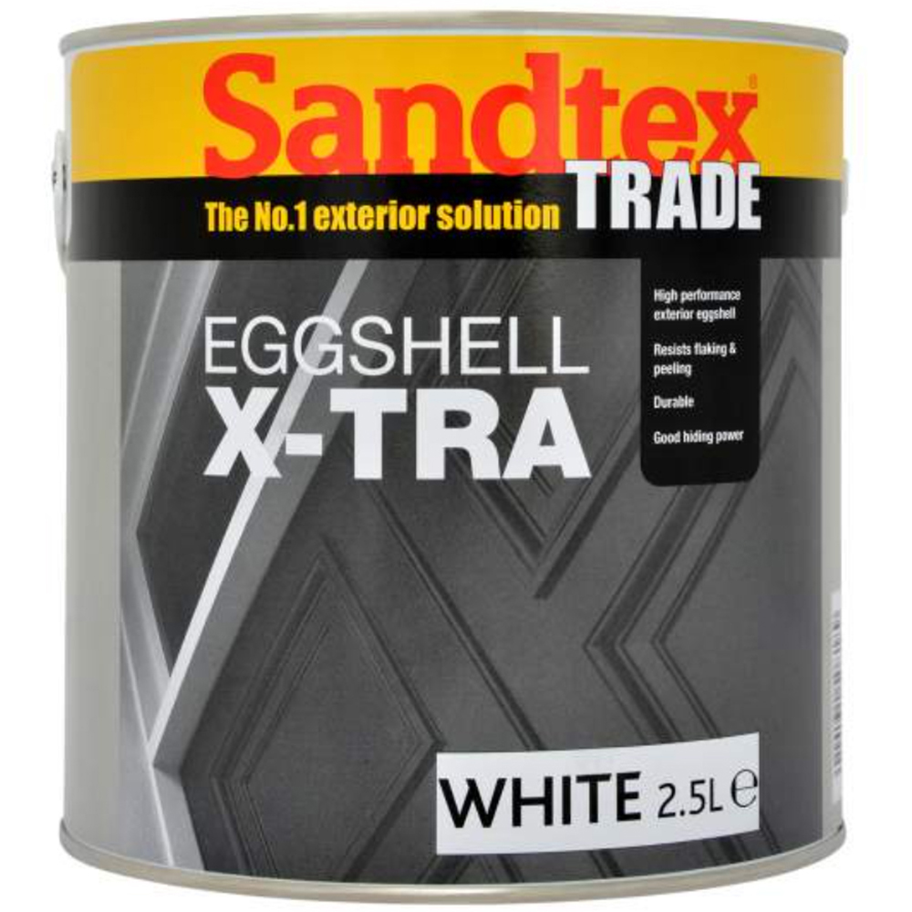 Sandtex White Eggshell X-Tra Paint 2.5L Image 2