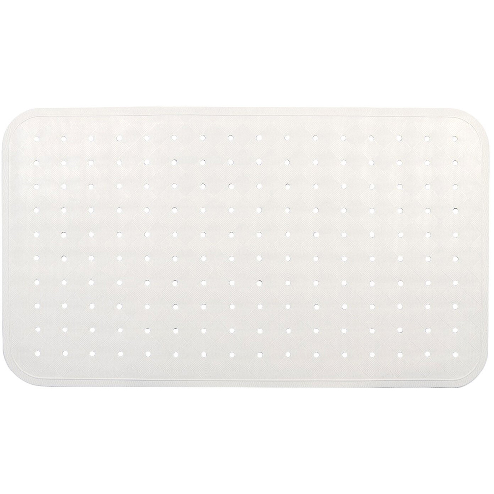 White Rubber Bath Mat 40 x 70cm Image