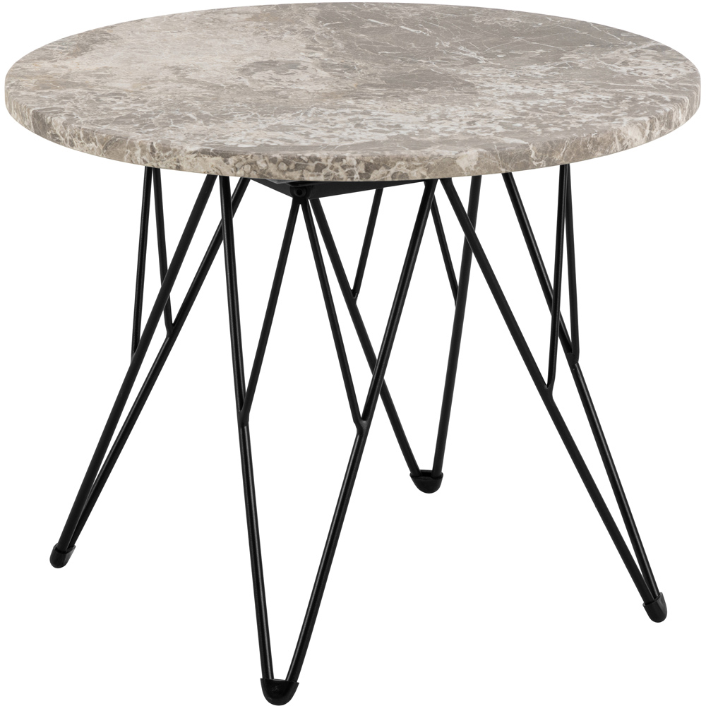 Florence Prunus Grey Marble Round Side Table Image 2