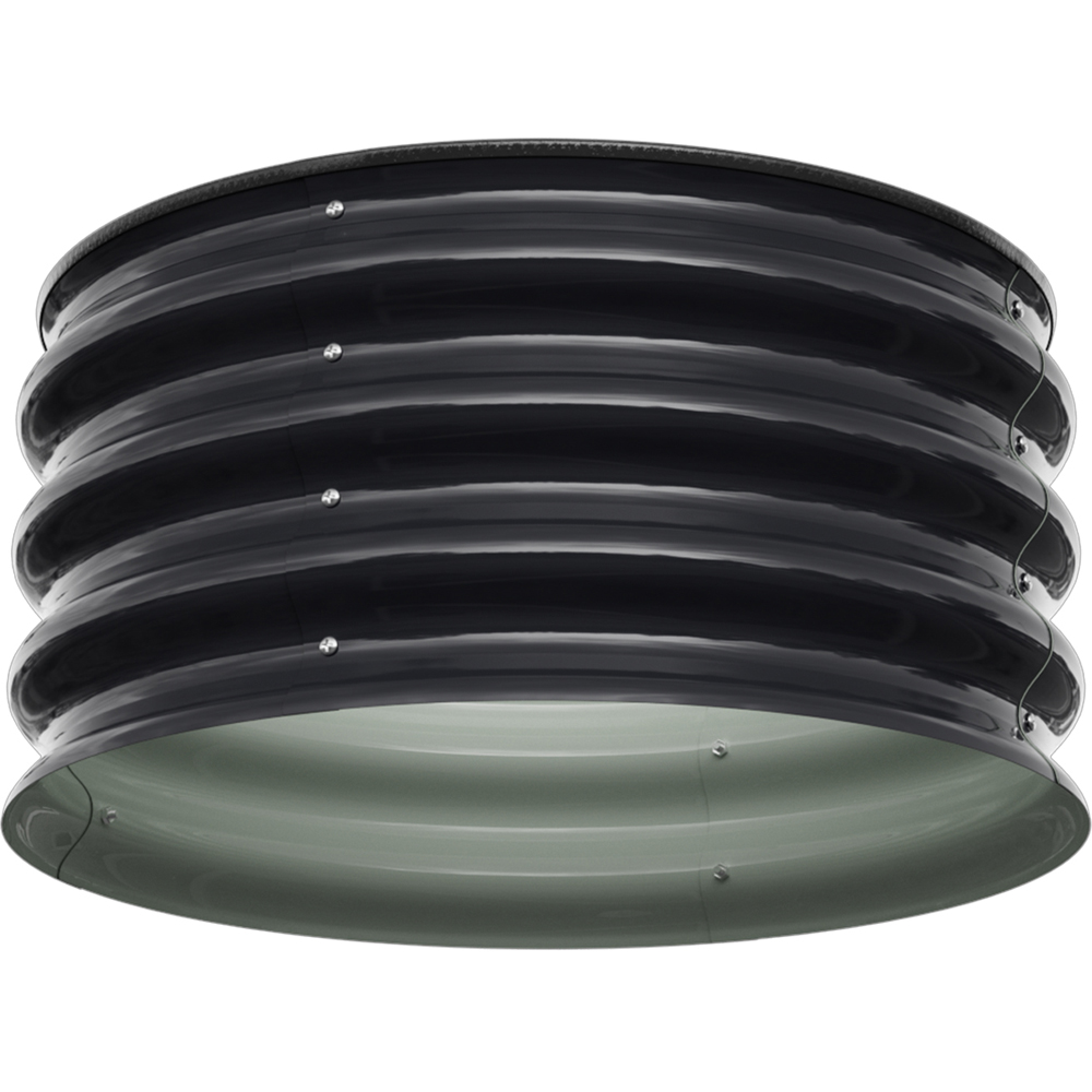 Living and Home Black Round Metal Raised Garden Bed with Open Bottom 60 x 30cm 2 Pack Image 4