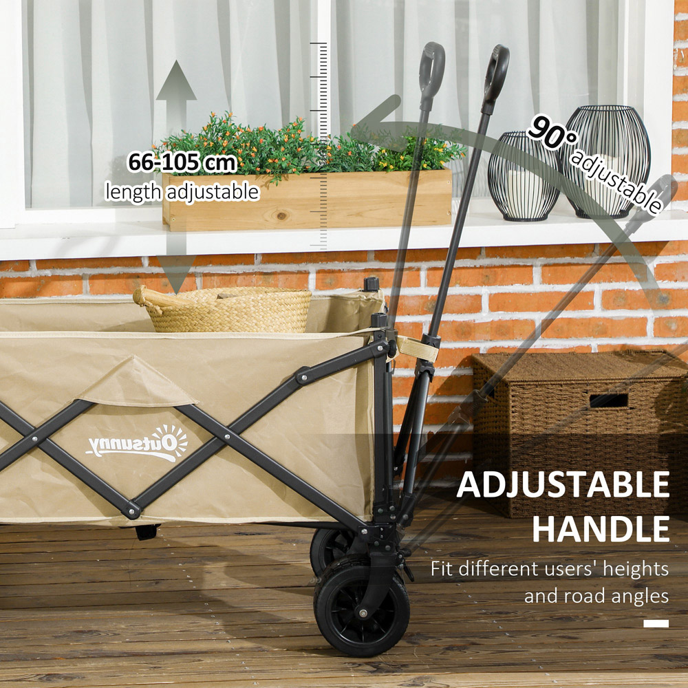 Outsunny Khaki Folding Garden Trolley 120kg Image 5