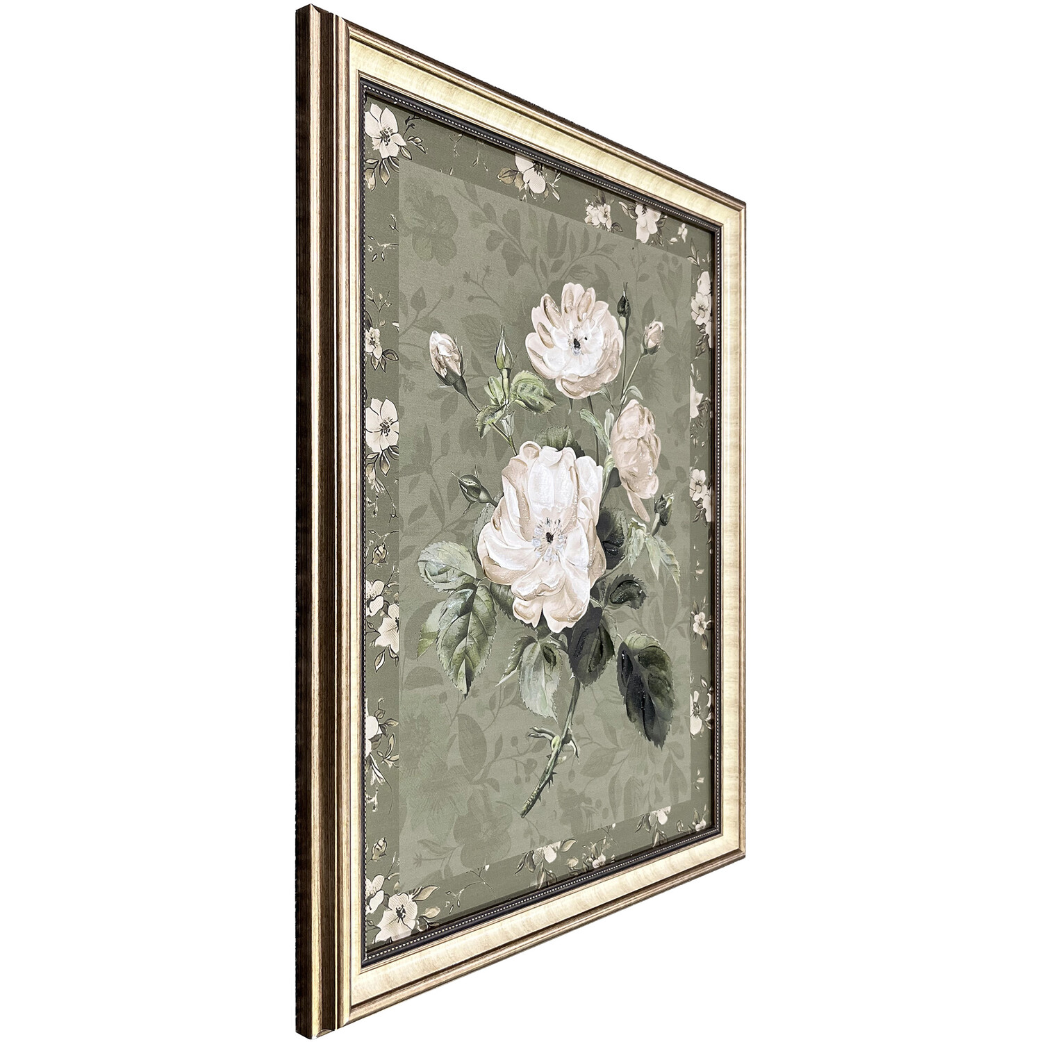Antique Style Floral Framed Art Image 5