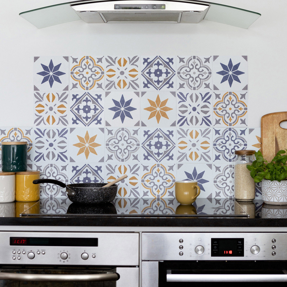 d-c-fix Jamila Gold Sticky Back Vinyl Wall Tile 18 Pack Image 3