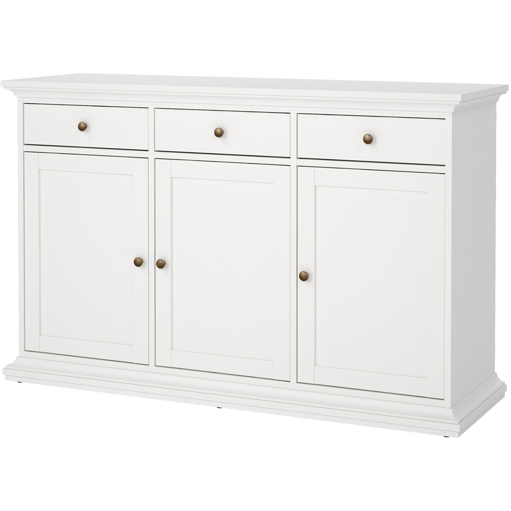 Florence 3 Door 3 Drawer White Sideboard Image 2