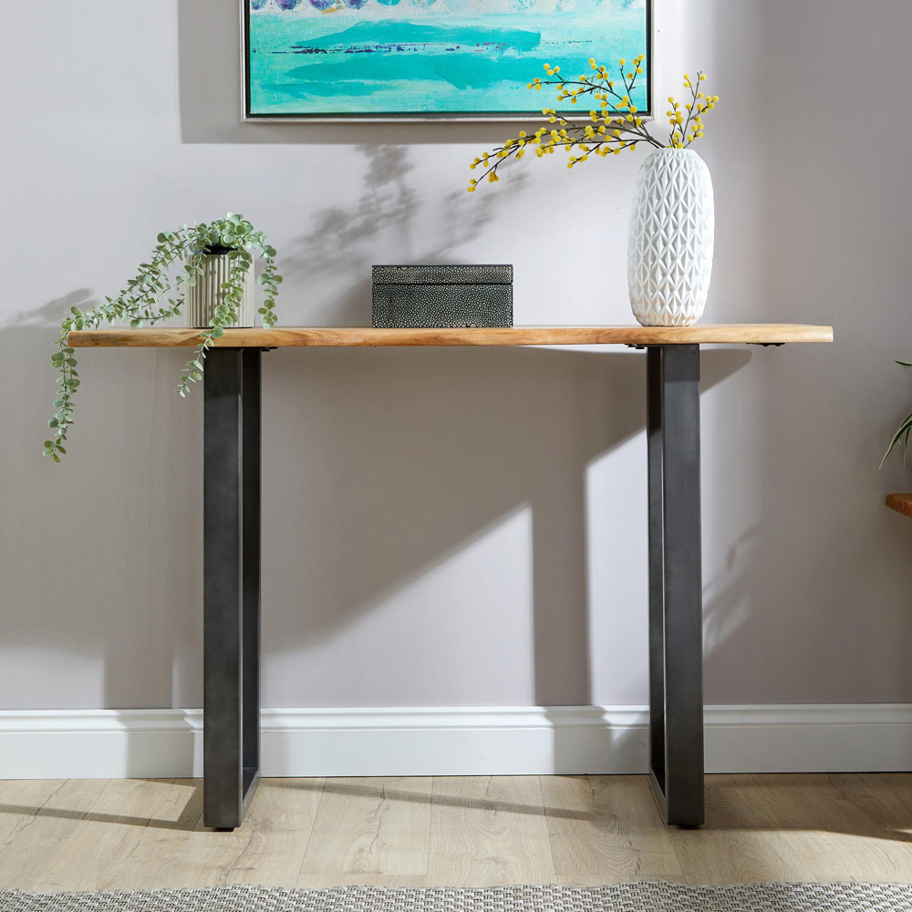 Home Source Live Edge Acacia Top Console Table Image 6