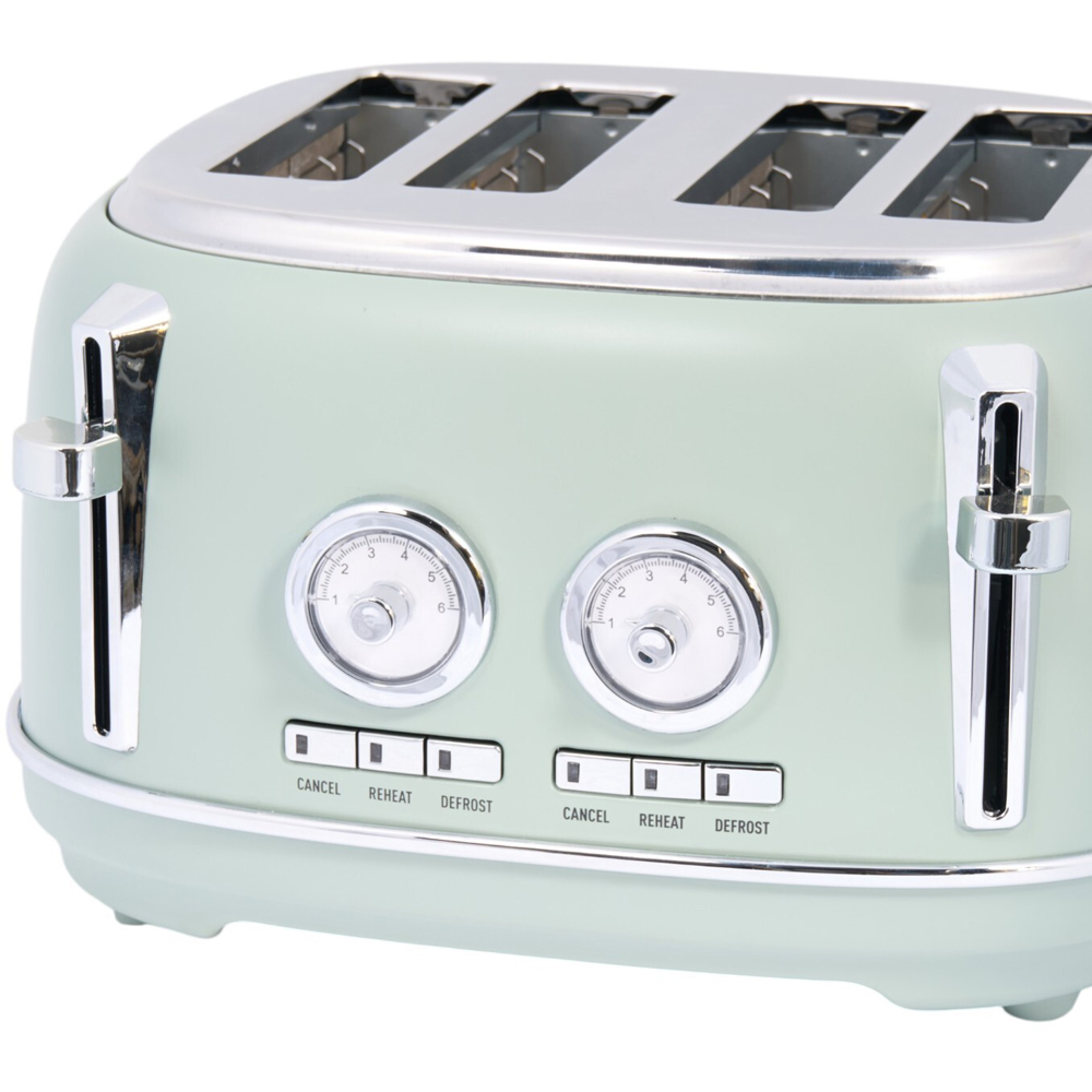 Kitchen Master 4 Slice Retro Toaster Sage Image 5