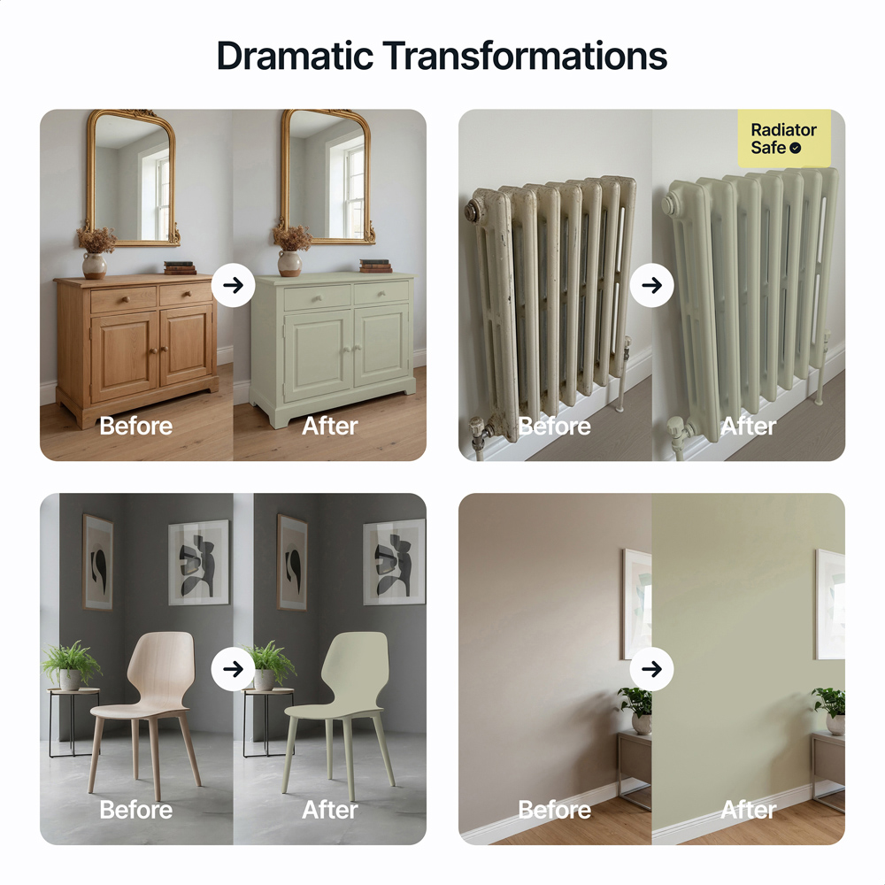 Hemway Olive Green Furniture and Walls Matt Chalk Paint 1L Image 5