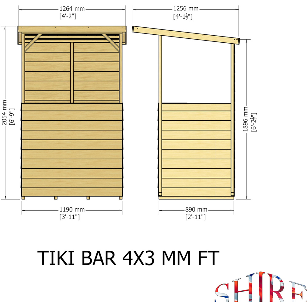 Shire Tiki 4 x 3ft Garden Bar Shed Image 9