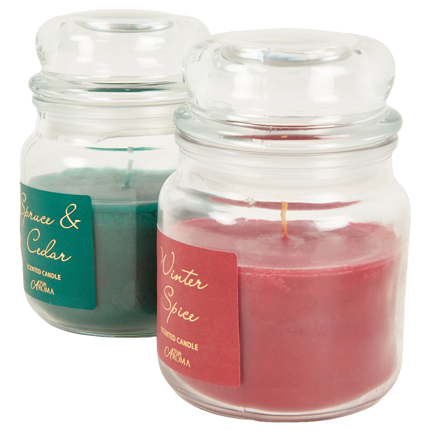 Set of 2 Scented Candle Jars - Red and Green Image 4