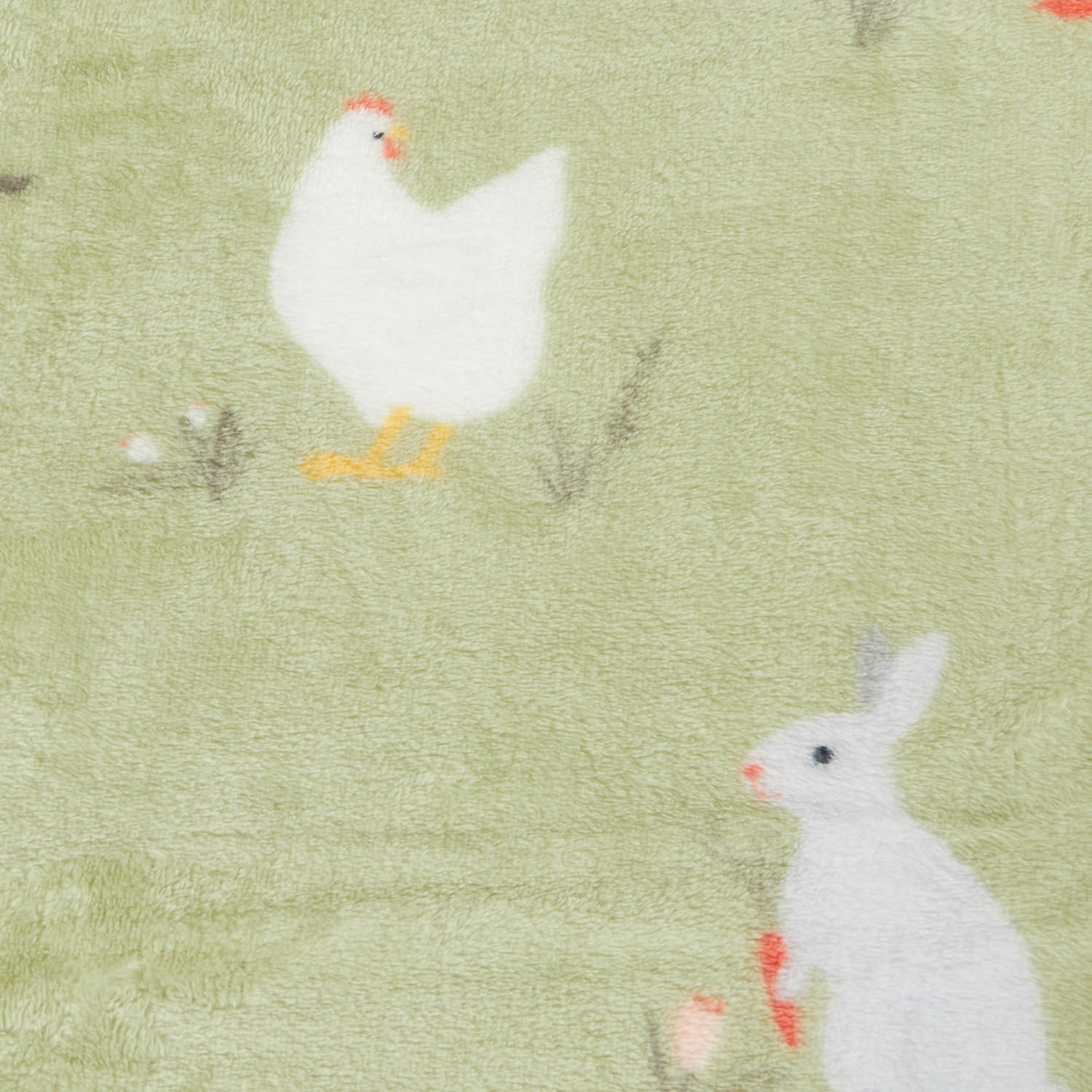 Spring Farm Animals Fleece Throw - Green Image 4