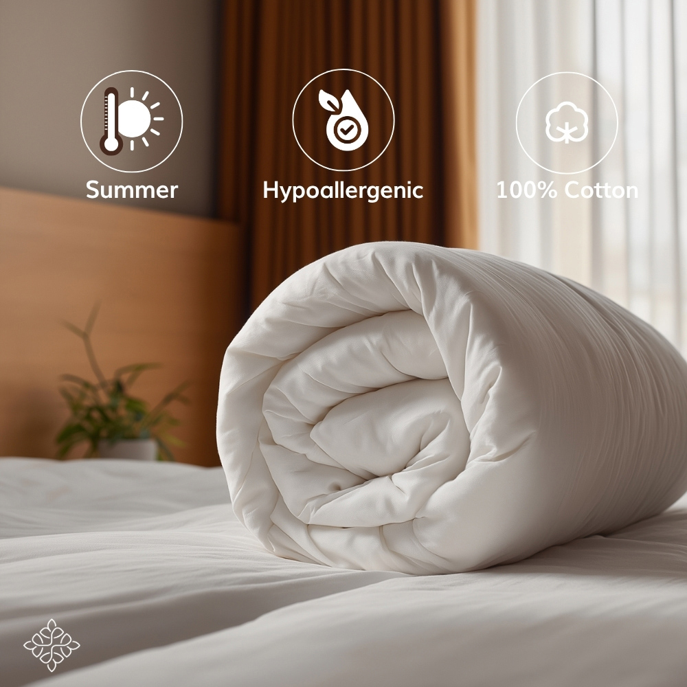 Opulent Home Super King Size White Summer Cotton Duvet 1.5 Tog Image 7
