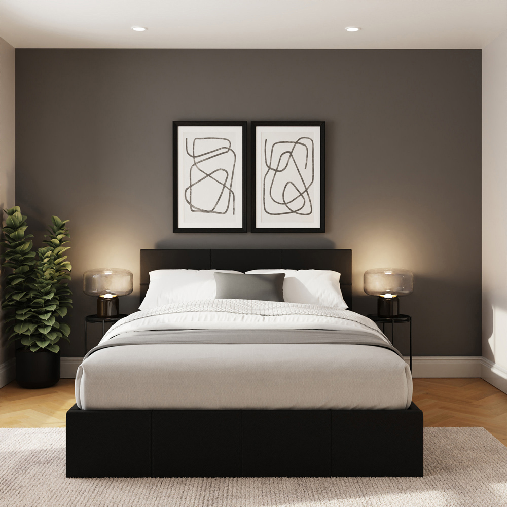 GFW Double Black Side Lift Ottoman Bed Image 7