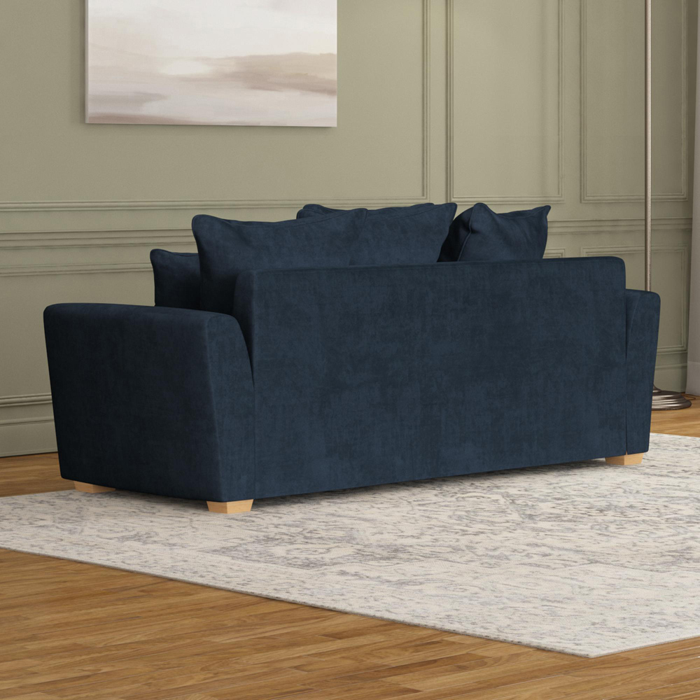 Wendleberry 5 Seater Royal Blue Plush Velvet Scatter Back Sofa Set Image 6