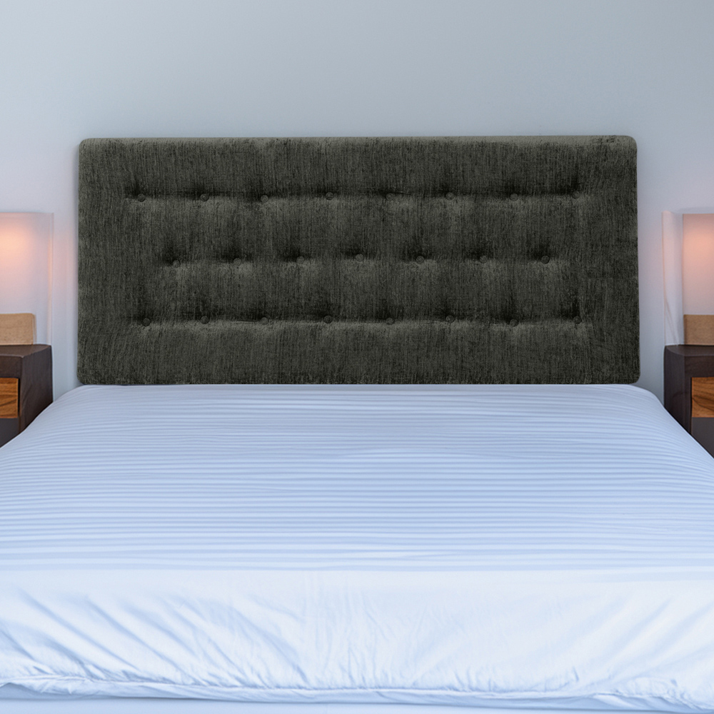 Bedmaster Lona King Size Charcoal Chenille Buttoned Headboard Image 1