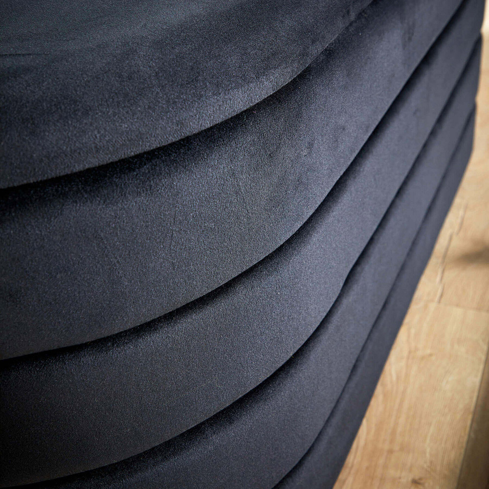 Home Source Cake Black Velvet Single Storage Ottoman Image 4