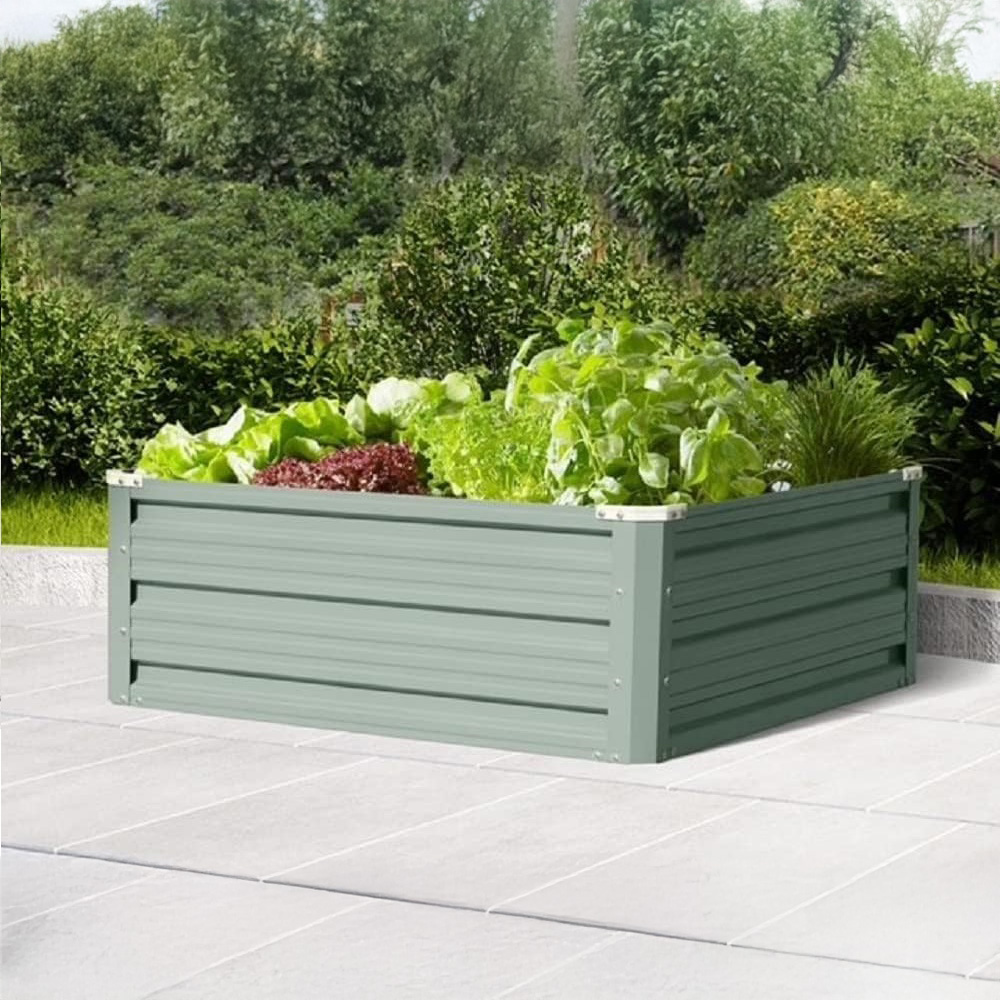 Garden Gear Sage Green Metal Raised Garden Bed 80 x 60cm Image 2