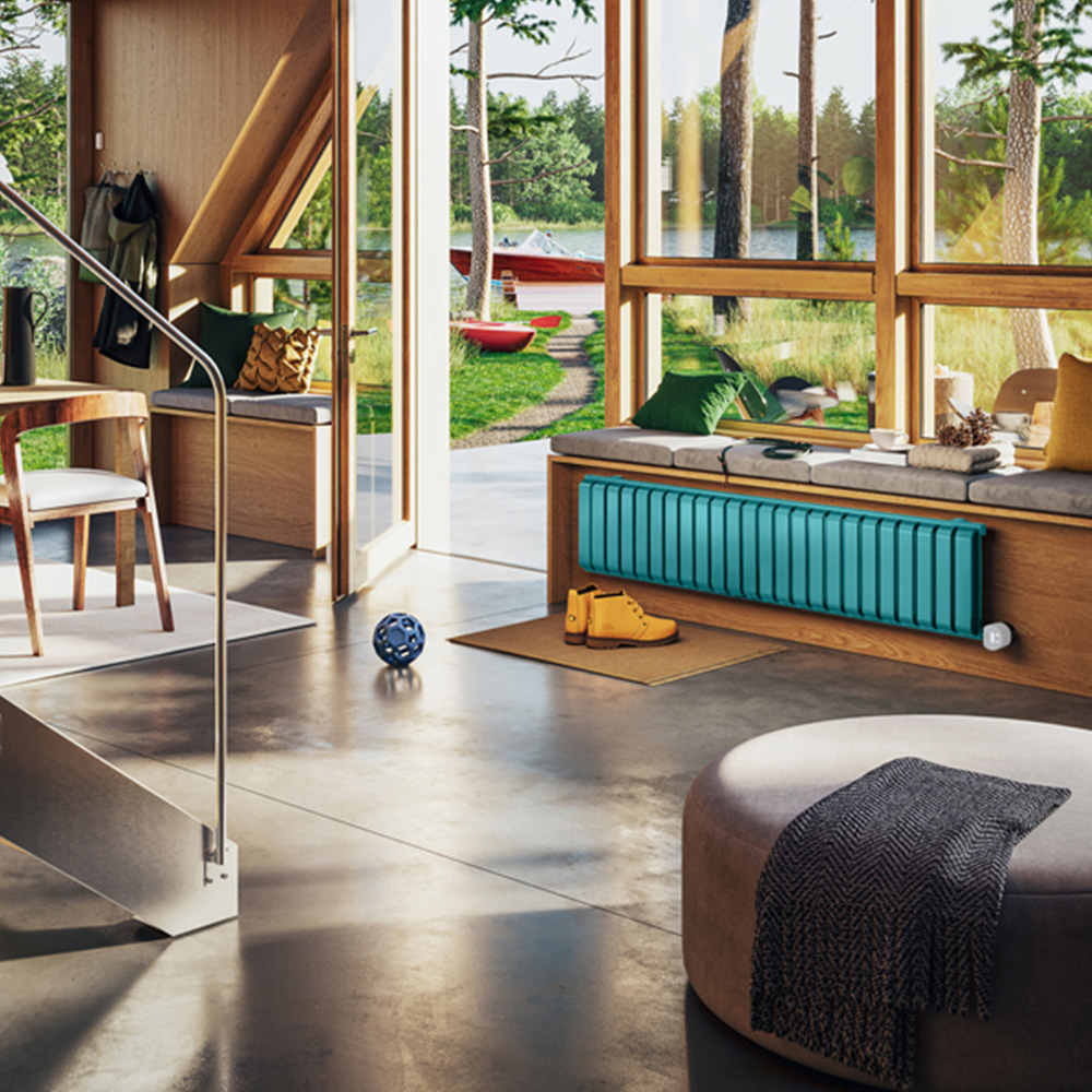 Terma Warp-Room E Wi-Fi Matt Teal Electric Radiator 1000W 330 x 1565mm Image 2