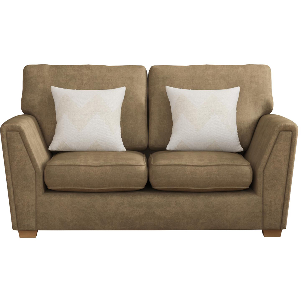 Wendleberry 2 Seater Mink Plush Velvet Fixed Back Sofa Image 2