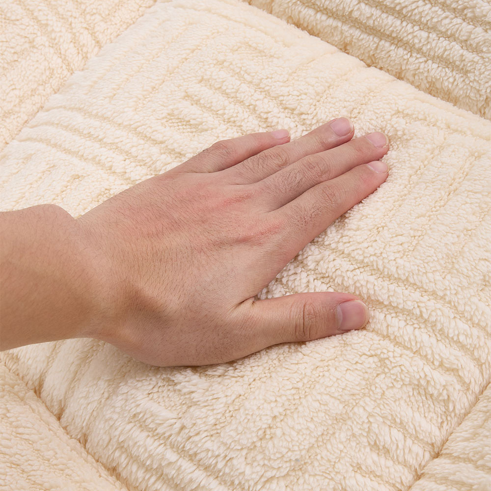 Living and Home Single Light Beige Quilted Mattress Topper Image 6