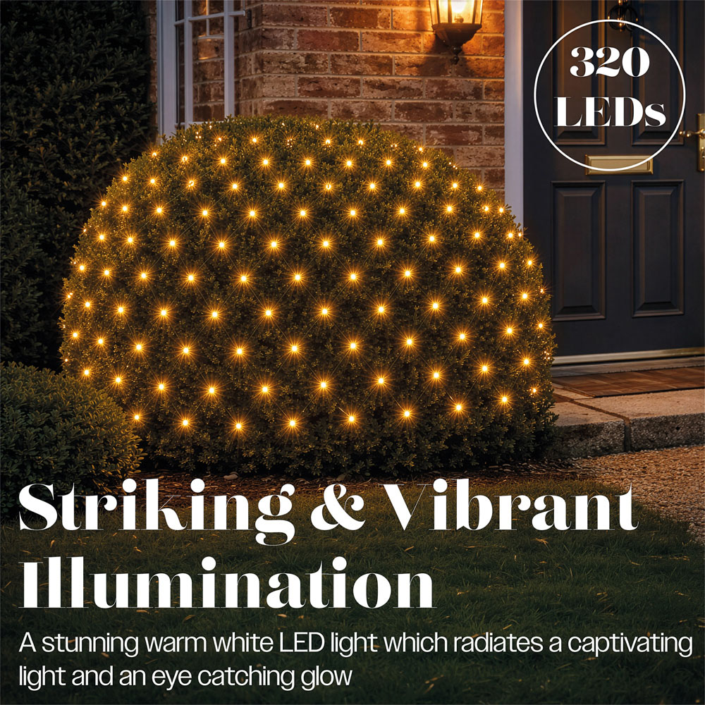 Xmas Haus 320 Warm White LED Christmas Net Light 4 x 2m Image 5
