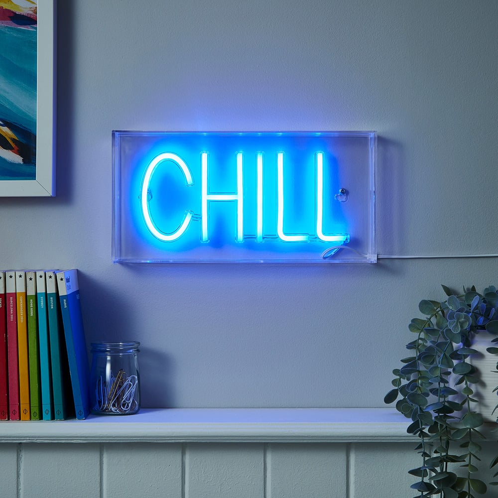 Glow Chill Neon Blue Acrylic Light Box Image 2