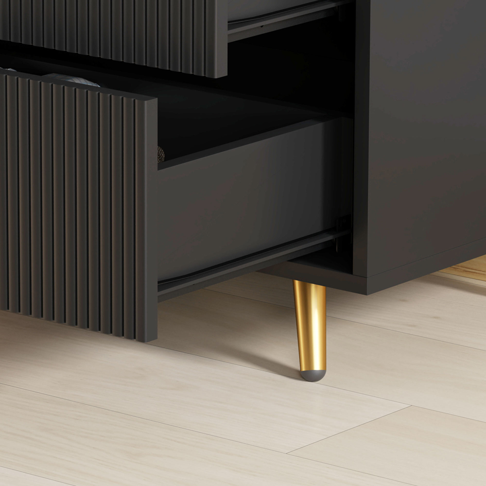 Portland 4 Drawer Black Chest of Drawers Image 3