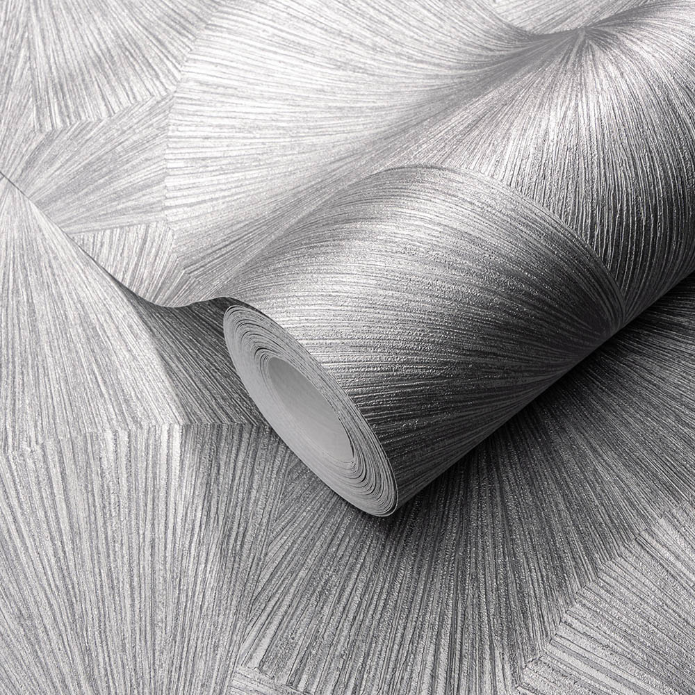 Erismann Striking Designer Japandi Silver Vinyl Wallpaper Image 2