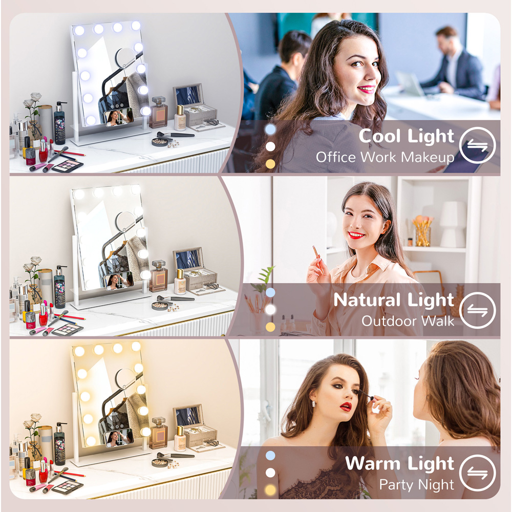 Portland Hollywood LED Lighted Vanity Mirror with USB Port Image 6