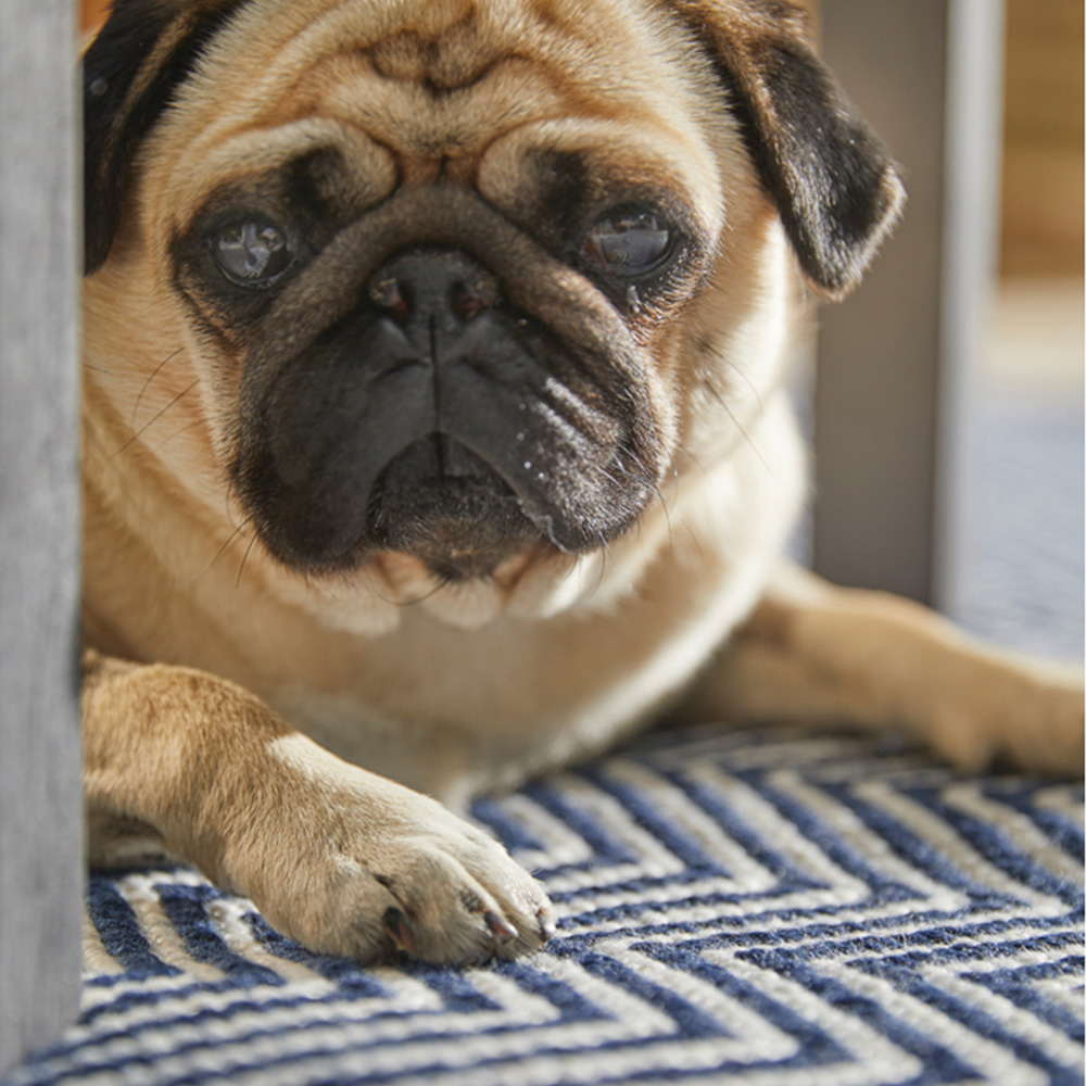 Hug Rug Navy Woven Herringbone Rug 80 x 150cm Image 3