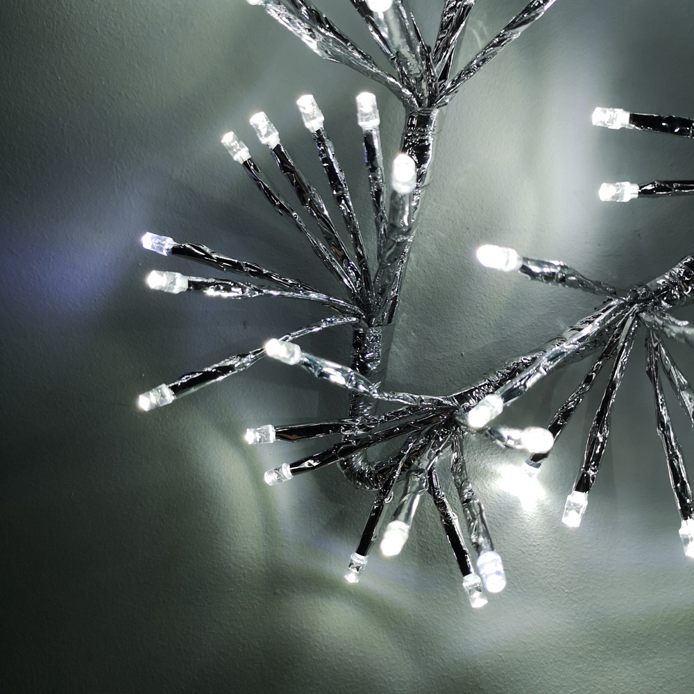 Premier Cool White Twinkling LED Silver Star Silhouette Christmas Decoration 60cm Image 5