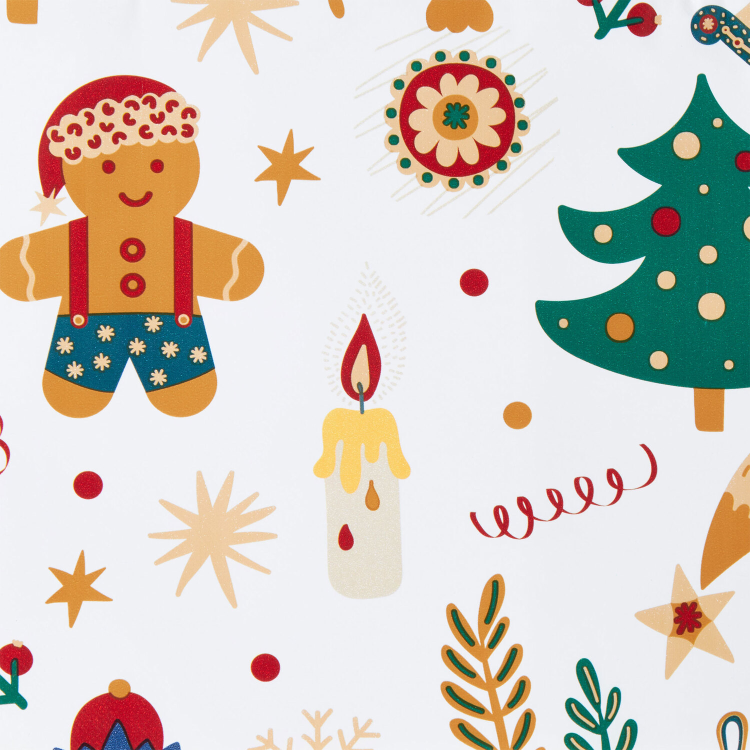 Christmas Print Wipe Clean Tablecloth - White Image 3