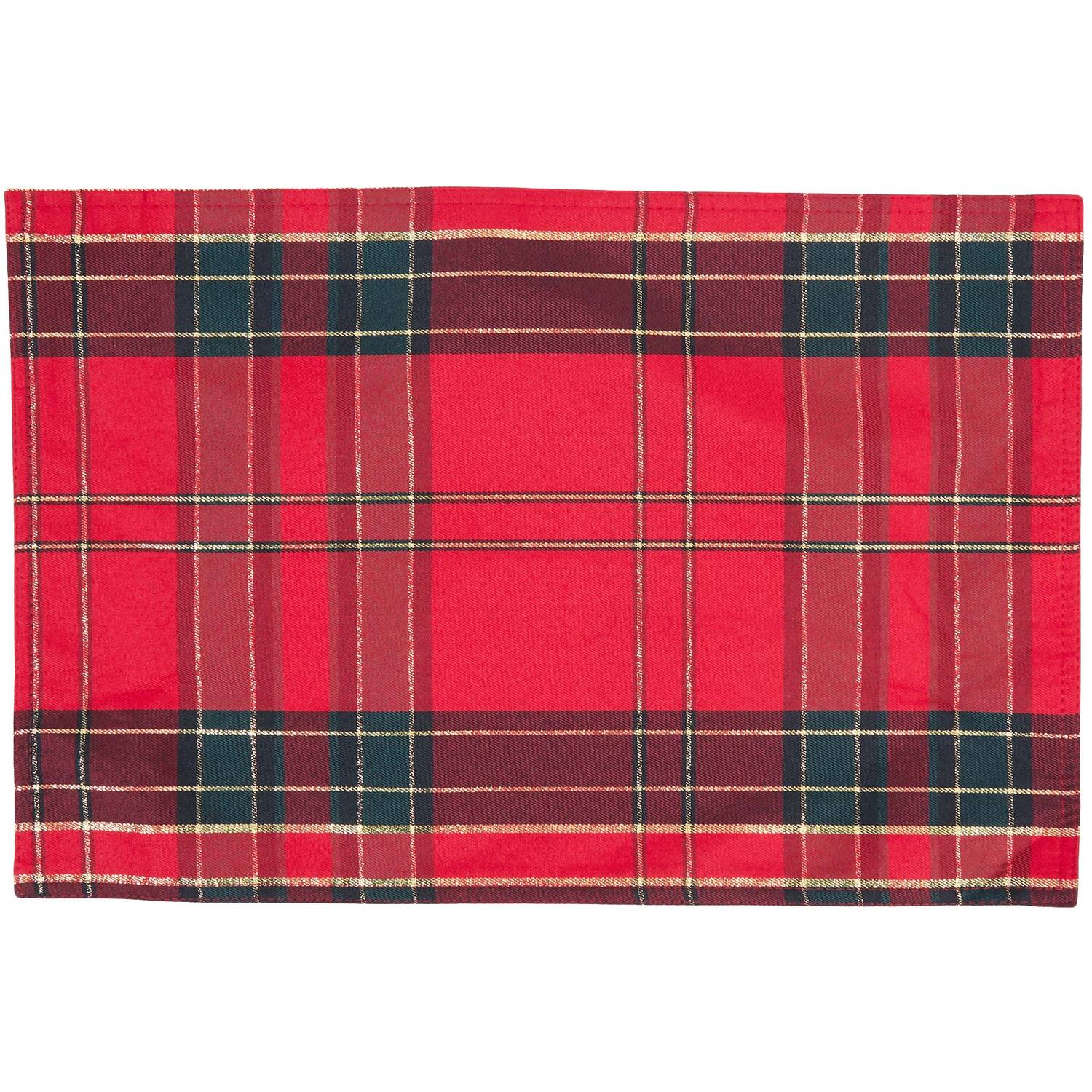 Set of 4 Tartan Placemats - Red Image 2