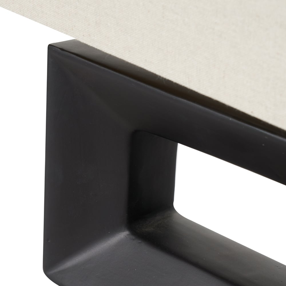 Pacific Lifestyle Block Black Ceramic Rectangular Table Lamp Image 4