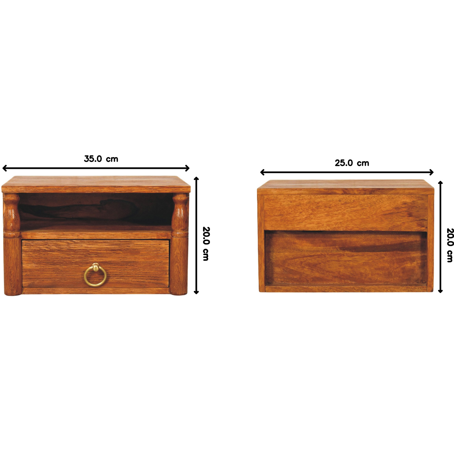 Artisan Furniture Tiger Oak Single Drawer Single Shelf Solid Wood Turned Pillar Nightstand Image 8