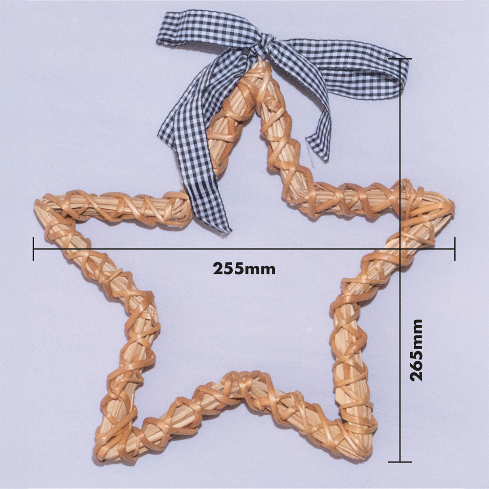 St Helens Natural Wicker Woven Willow Hollow Star Christmas Decoration Image 7