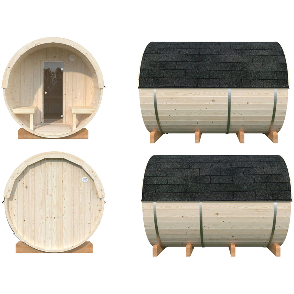 Palmako Anita 7.2 x 9.5ft Outdoor Barrel Wooden Sauna Image 6