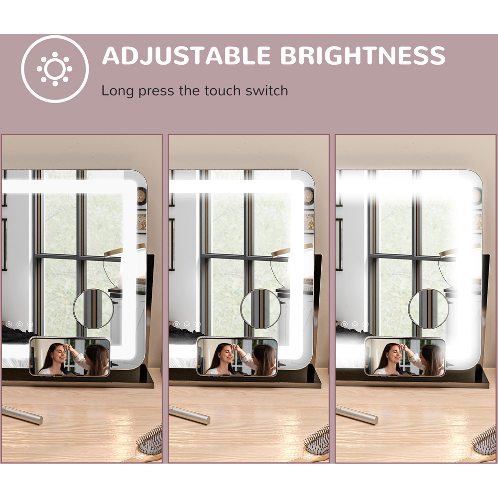 Portland Dimmable 360 Degree Rotation LED Lighted Vanity Mirror with USB Port Image 7