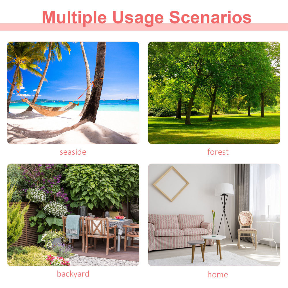 Outsunny Multicolour Hammock with Headrest Image 6