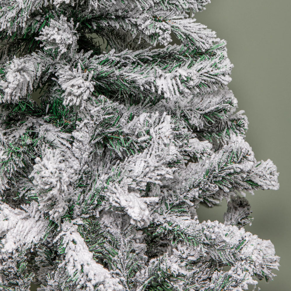 Samuel Alexander Snow Flocked Artificial Christmas Tree with Green Metal Stand 4ft Image 4