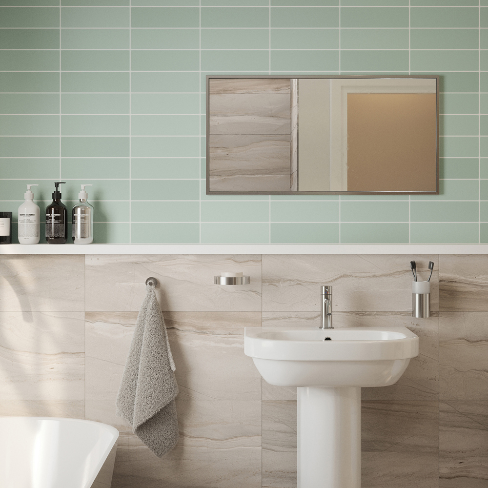 Johnson Tiles Haven Pebble Matt Stone Effect Ceramic Rectified Wall Tile L600 x W300mm 9 Pack Image 2