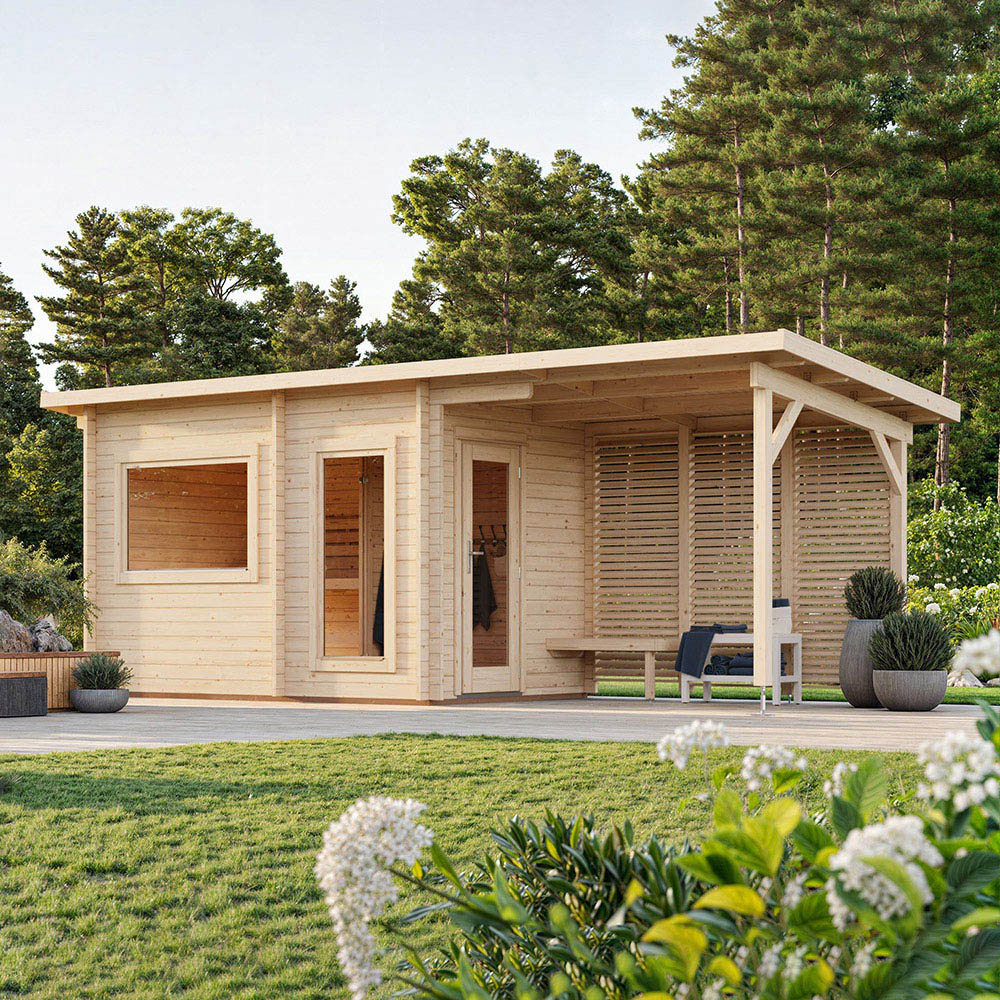 Palmako Sanna 21.6 x 8.8ft Pent Outdoor Sauna Image 2